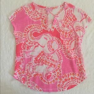 Lilly Pulitzer Duval Top Elephant Print XS